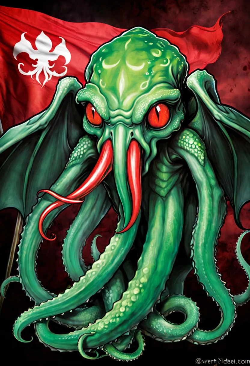 Beasts of the light, Liandra, Bloody Neat, southern pride flag, flag of cthulhu,  --ar 9:20
