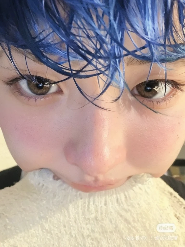 cute boy blue hair