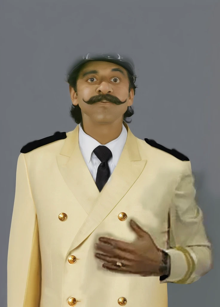 there is a man in a suit and hat with a mustache, Raj Koothrappali as Saul Goodman, inspired by Adolf Fényes, drdisrespect posing as napoleon, Waluigi as a real person, Raden Saleh, Dom Ramon, big mustache, inspired by Sudip Roy, inspired by Sardar Sobha Singh, inspired by Adolf Dietrich