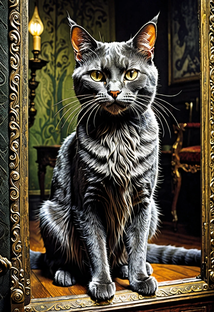 Mystical cat Behemoth from Mikhail Bulgakov's novel Master and Margarita