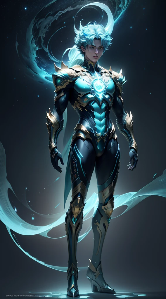 Masterpiece, Highest Quality, Ultra-Detailed, Hyper-Real, (seiya), a Man,Perfect Face, cinematic lighthing, full body, (Realistic),
Prompt:  Celestial humanoid male with a glowing blue aura and glowing green eyes, standing against a black background with blue and green light shining from both hands in a full body shot. Created using Unreal Engine 4 with cinematic lighting.  
[1] 

, a stunning celestial humanoid male emits a radiant blue aura complemented by glowing green eyes, surrounded by ethereal blue and green light emanating from both hands in a captivating full body shot. The intricate details evoke a sense of divine energy, resonating with the Unreal Engine 4 and cinematic lighting.

,
An otherworldly environment envelops the celestial humanoid male, blending hues of blue and green with cosmic surroundings that enhance the mystical essence permeating from his form.
,
The scene exudes a tranquil yet awe-inspiring atmosphere, capturing the essence of a celestial being imbued with a sense of divine power and grace.
,
A breathtaking and luminous style reminiscent of a digital illustration, highlighting the celestial humanoid male’s intricate features with a celestial glow and vibrant colors.
,
Executed with impeccable attention to detail using advanced rendering techniques and lighting effects to showcase the celestial humanoid male's divine essence in an otherworldly setting.

Negative prompt: washed out colors, mundane appearance, ordinary human, lacking intricate details, uninspired lighting, generic composition, unimpressive background, simplistic design, standard character model, lackluster execution, unoriginal concept, flat perspective, dull features, ordinary atmosphere, plain style, predictable artwork, underwhelming visuals, lack of artistic flair, common imagery, unremarkable portrayal, basic rendering, lack of creativity, generic lighting, dull texture, unimaginative scene, average artistic interpretation, uninspiring depictio
