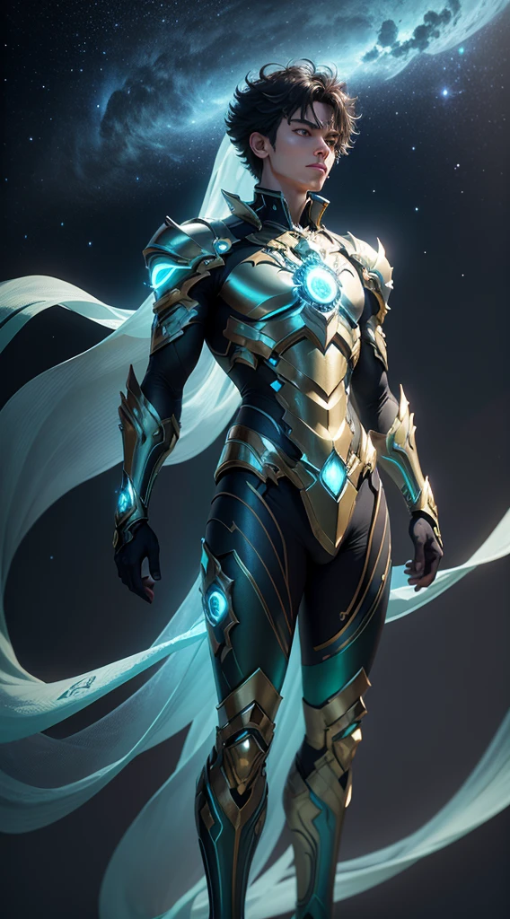 Masterpiece, Highest Quality, Ultra-Detailed, Hyper-Real, (seiya), a Man,Perfect Face, cinematic lighthing, full body, (Realistic),
Prompt:  Celestial humanoid male with a glowing blue aura and glowing green eyes, standing against a black background with blue and green light shining from both hands in a full body shot. Created using Unreal Engine 4 with cinematic lighting.  
[1] 

, a stunning celestial humanoid male emits a radiant blue aura complemented by glowing green eyes, surrounded by ethereal blue and green light emanating from both hands in a captivating full body shot. The intricate details evoke a sense of divine energy, resonating with the Unreal Engine 4 and cinematic lighting.

,
An otherworldly environment envelops the celestial humanoid male, blending hues of blue and green with cosmic surroundings that enhance the mystical essence permeating from his form.
,
The scene exudes a tranquil yet awe-inspiring atmosphere, capturing the essence of a celestial being imbued with a sense of divine power and grace.
,
A breathtaking and luminous style reminiscent of a digital illustration, highlighting the celestial humanoid male’s intricate features with a celestial glow and vibrant colors.
,
Executed with impeccable attention to detail using advanced rendering techniques and lighting effects to showcase the celestial humanoid male's divine essence in an otherworldly setting.

Negative prompt: washed out colors, mundane appearance, ordinary human, lacking intricate details, uninspired lighting, generic composition, unimpressive background, simplistic design, standard character model, lackluster execution, unoriginal concept, flat perspective, dull features, ordinary atmosphere, plain style, predictable artwork, underwhelming visuals, lack of artistic flair, common imagery, unremarkable portrayal, basic rendering, lack of creativity, generic lighting, dull texture, unimaginative scene, average artistic interpretation, uninspiring depictio
