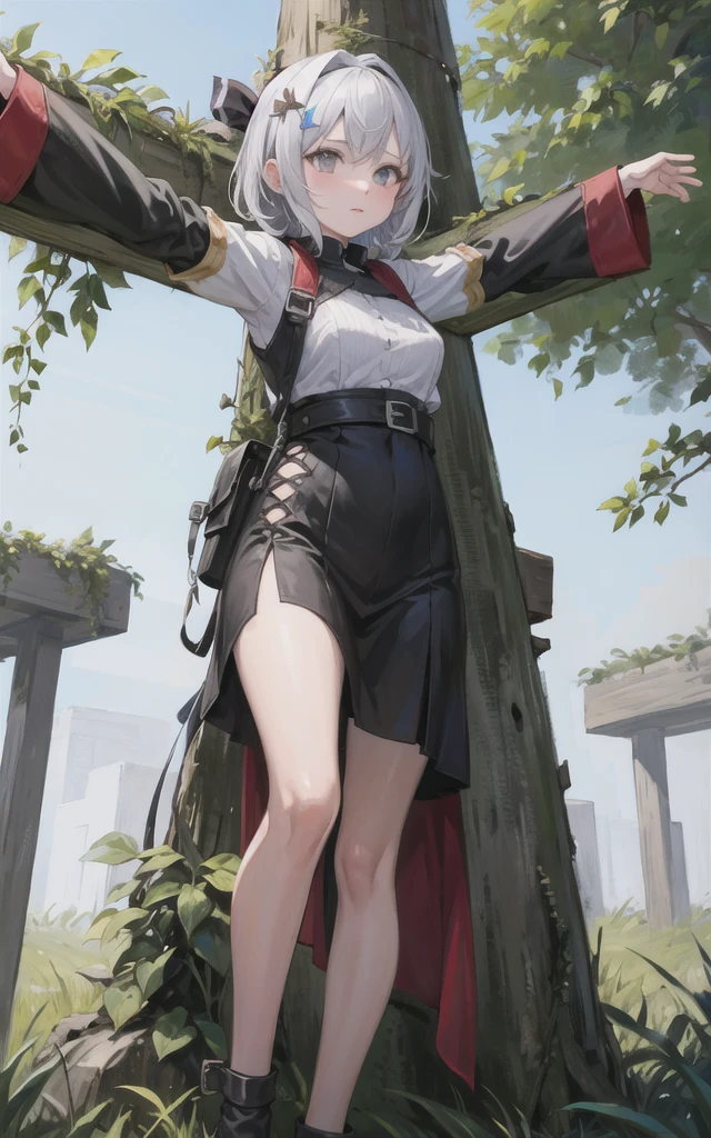 masterpiece,1girl,solo, crucifixion,