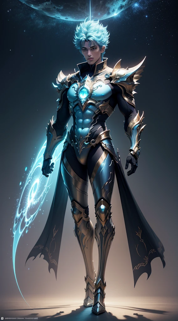 Masterpiece, Highest Quality, Ultra-Detailed, Hyper-Real, (seiya), a Man,Perfect Face, cinematic lighthing, full body, (Realistic),
Prompt:  Celestial humanoid male with a glowing blue aura and glowing green eyes, standing against a black background with blue and green light shining from both hands in a full body shot. Created using Unreal Engine 4 with cinematic lighting, wide hips, thin and narrow weist, big large feminine breasts.  
[1] 

, a emanating from both hands in a captivating full body shot. The intricate details evoke a sense of divine energy, resonating with the Unreal Engine 4 and cinematic lighting.

,
An otherworldly environment envelops the celestial humanoid male, blending hues of blue and green with cosmic surroundings that enhance the mystical essence permeating from his form.
,
The scene exudes a tranquil yet awe-inspiring atmosphere, capturing the essence of a celestial being imbued with a sense of divine power and grace.
,
A breathtaking and luminous style reminiscent of a digital illustration, highlighting the celestial humanoid male’s intricate features with a celestial glow and vibrant colors.
,
Executed with impeccable attention to detail using advanced rendering techniques and lighting effects to showcase the celestial humanoid male's divine essence in an otherworldly setting.

Negative prompt: washed out colors, mundane appearance, ordinary human, lacking intricate details, uninspired lighting, generic composition, unimpressive background, simplistic design, standard character model, lackluster execution, unoriginal concept, flat perspective, dull features, ordinary atmosphere, plain style, predictable artwork, underwhelming visuals, lack of artistic flair, common imagery, unremarkable portrayal, basic rendering, lack of creativity, generic lighting, dull texture, unimaginative scene, average artistic interpretation, uninspiring depictio
