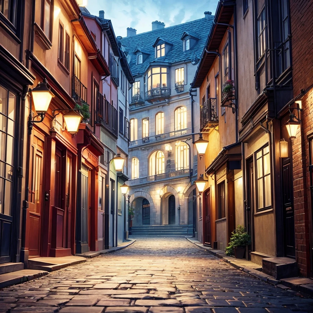 Generate an image of the most beautiful streets that you can, make it look very beautiful, add the best lightings and make it look extremely beautiful, it should look insanely pretty