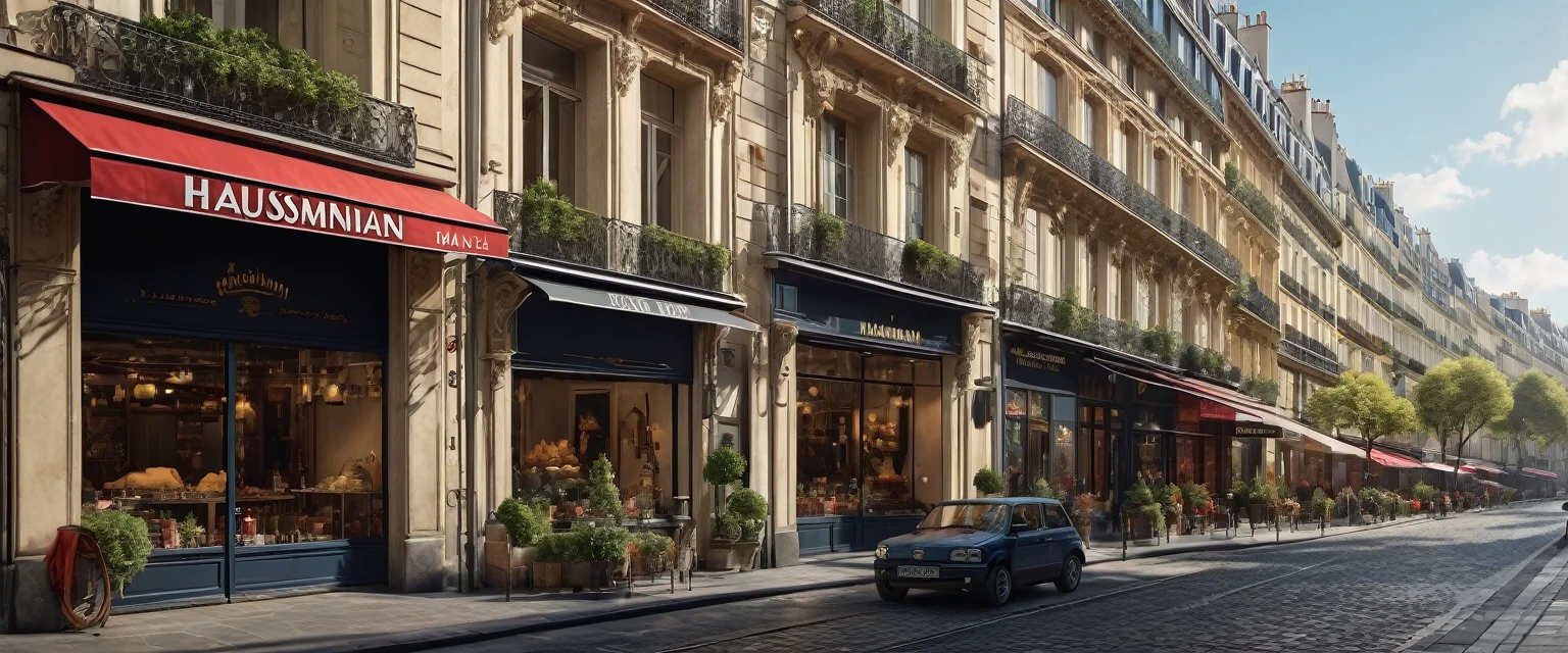 create an image demonstrating the style of ((Haussmann Paris)) style, hyper realism, 8k high definition, vibrant colors, sharp focus, insanely detailed