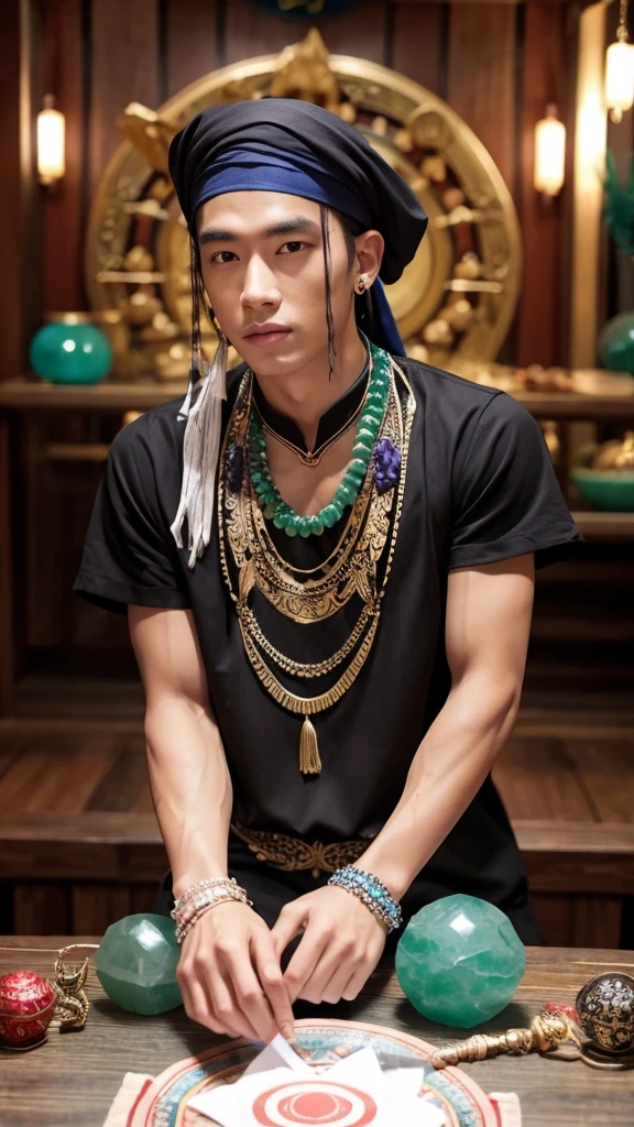 fortune teller Crystal Jade front cool male