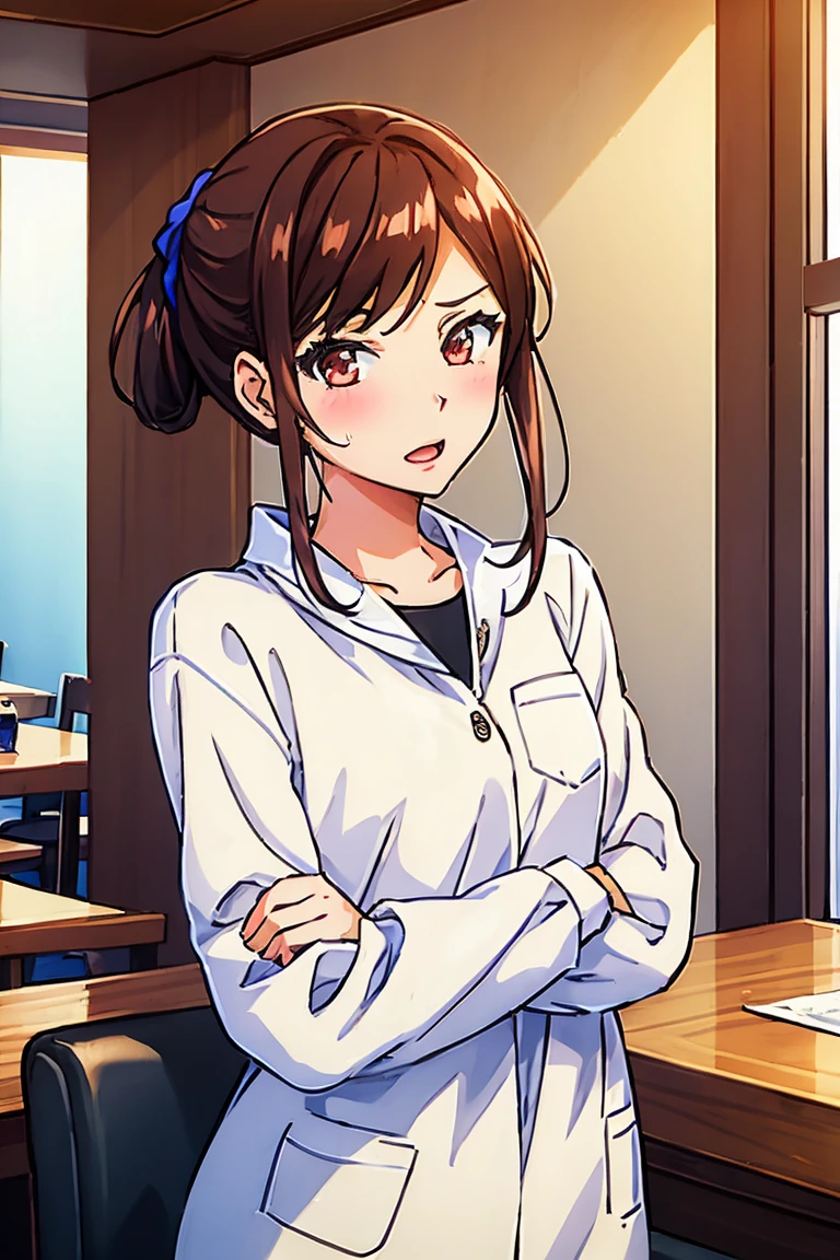 (masterpiece, Highest quality:1.2), One girl,Age difference,(One boy, Faceless Man),Small breasts,blush,View your viewers,White clothes,restaurant
