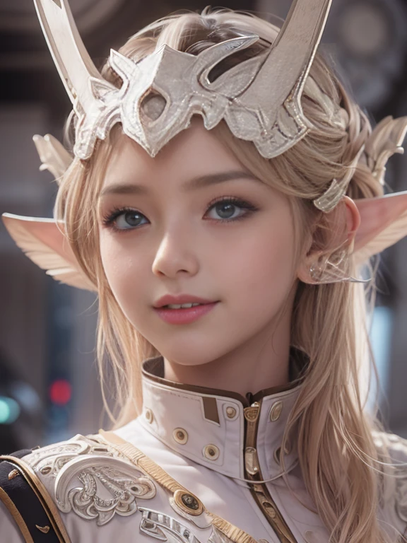 masterpiece, Highest quality, Highly detailed CG Unity 8k wallpaper,((so beautiful8Year old Nordic girl, whole body)), ((Bedroom inside the spaceship)), Elegant long wavy blonde hair, ((Small breasts, Pink nipples, Self-illuminating skin)), ((A revealing black-on-white military uniform, Geometric Circlet)), (((Long pointed ears))), (Sweaty and wet white skin), (blush), , (Captivating smile), (Perfectly symmetrical and cute face), Detailed eyes, Key Art, intricate detail realism hdr, Photorealism, Hyperrealism, Ultra-realistic, Dramatic Light, Strong Shadows, Nice views, Depth of written boundary