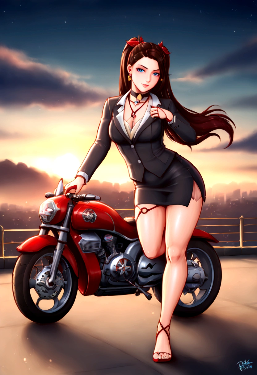 a beautiful young woman with an elegant mask on her head, wearing a choker, single glove, bracelet, and thigh strap, riding a high-performance Yamaha sportbike with a full fairing, sparkling in the dynamic scene, (best quality,4k,8k,highres,masterpiece:1.2),ultra-detailed,(realistic,photorealistic,photo-realistic:1.37),HDR,UHD,studio lighting,ultra-fine painting,sharp focus,physically-based rendering,extreme detail description,professional,vivid colors,bokeh,digital painting,intricate details,cinematic lighting,dramatic pose,dynamic motion blur,highly detailed motorcycle