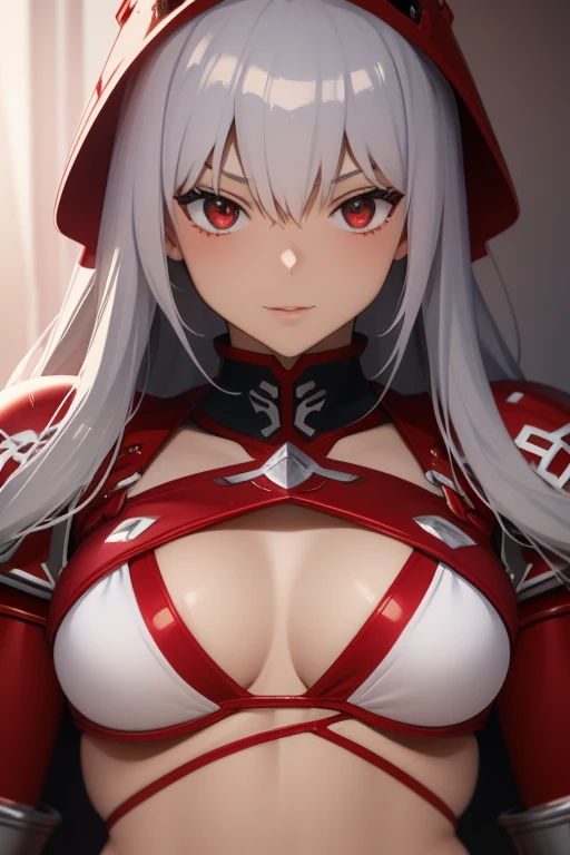 Cartoon close-up of a woman dressed in red and white, concept art inspired by Hiromu Arakawa, pixiv Contest Winner, Fine art, Artoria Pendragon, Armor Girl, Female Action Anime Girl, Bikini Armor female knight, Bikini Armor, Bikini Armor, Anime female full body art, Fate-like anime style/Stay Night, Android Heroine