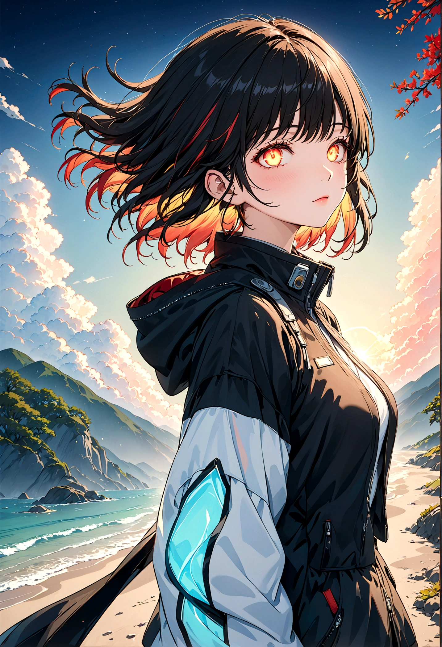 glowing eyes, colourful glowing hair, wearing sci-fi jacket, anime style, high detail, Futurism, glowing light, UHD, retina, masterpiece, ccurate, anatomically correct, textured skin, super detail, high details, high quality, award winning, best quality, highres --cref https://image.cdn2.seaart.ai/2024-05-31/cpcs29de878c739i6l2g/62453a508e5e996d90535c33da01cf4d3a1b1b52_high.webp