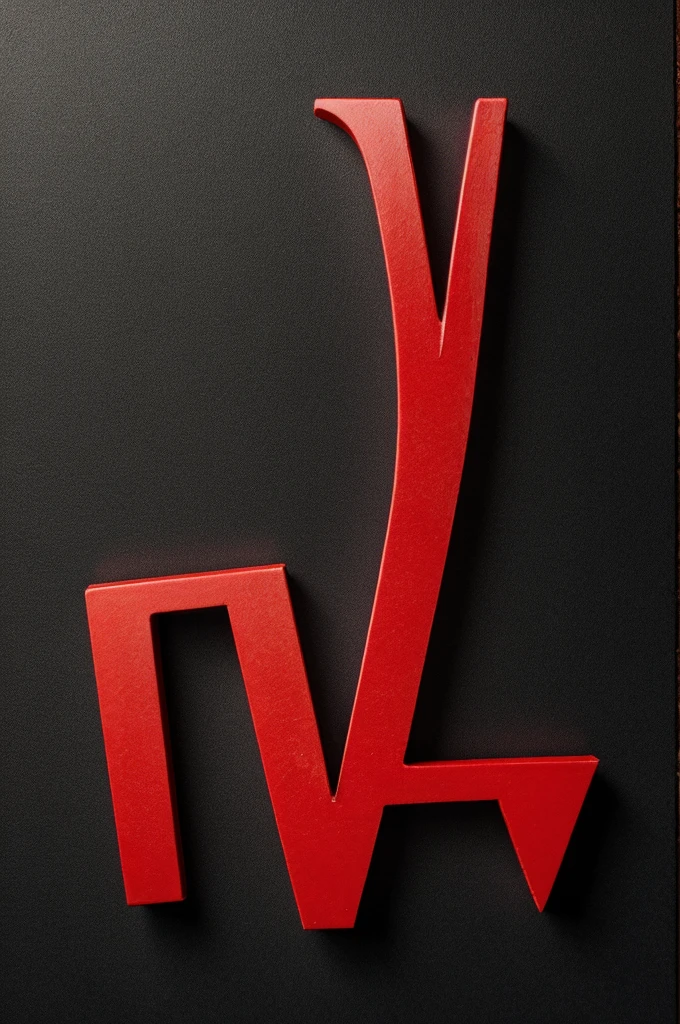 red V shape letter,black background