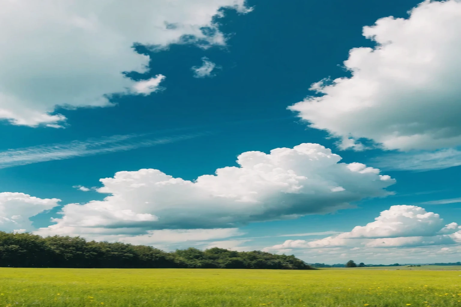 grassland,Clouds close to the ground,concise,sunny