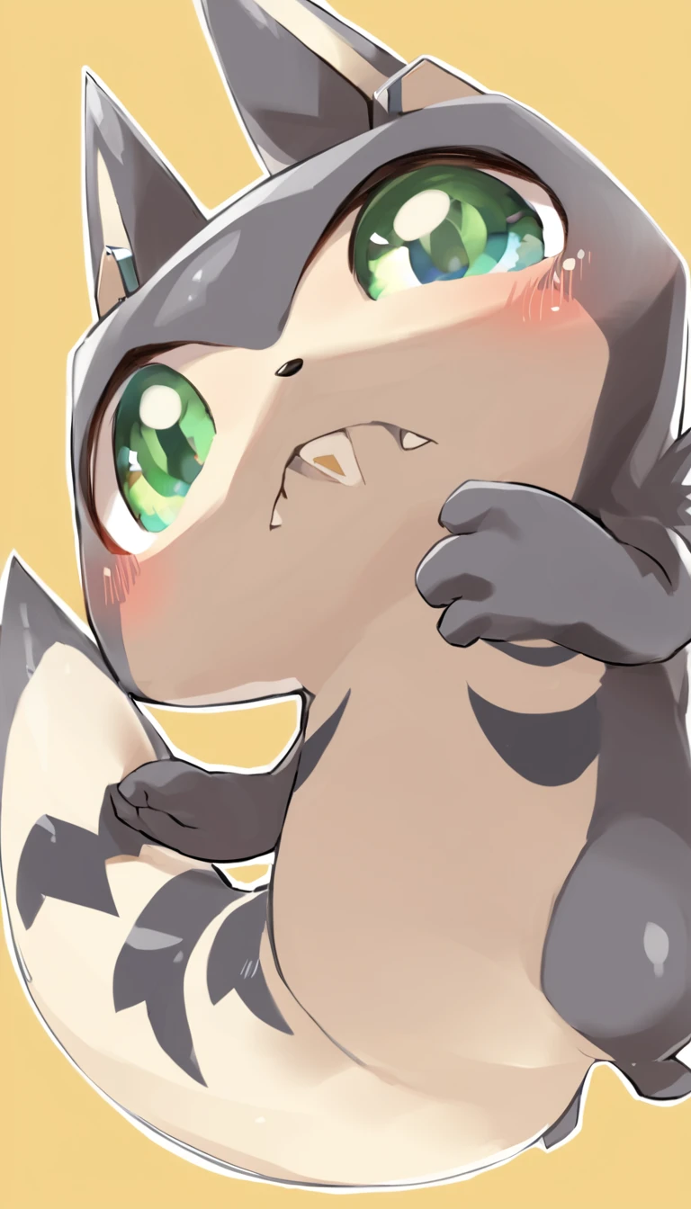 Cheese Art, bandai_Namco, digimのsuperior, digimのsuperior_(kind), Felidaeの動物, Felidae, ginomのsuperior, Mammals, 2024, Absurd_resolution, full length_Portraiture, Hello_resolution, Portraiture, Ambiguous_Humanity, Ambiguous_gender, black_nose, green_eye, blush, clotHellong, cute_tooth, Dipstick_ears, ear_house, eyelid_Pull, eyelid_Pull_provoke, feinureless_share, frのsuperiort_View, Shine, Shine_eye, hand袋, hand袋_のsuperiorly, hand_のsuperior_Hellop, handwear, handwear_のsuperiorly, Tilt, Tilt_forward, Looking_in_Viewer, Looking_superior, marking, largely_nude, Multicolor_ears, feet_hand袋, plantigrade, superiorげられた_tail, Simple_background, 一人in, Are standing, Striped_marking, Striped_tail, stripe, tail, tail_marking, tail_house, tのsuperiorgue, tのsuperiorgue_outside, house, wHelloskers, yellow_background