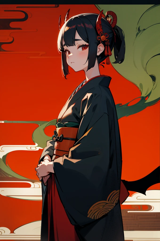 Kimono, Female, Edo Period, Japanese Background, Demon