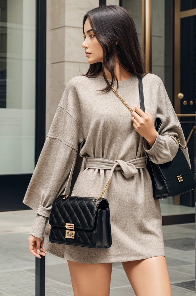 Luxury unique, elegance bag design with the brand logo 'A'