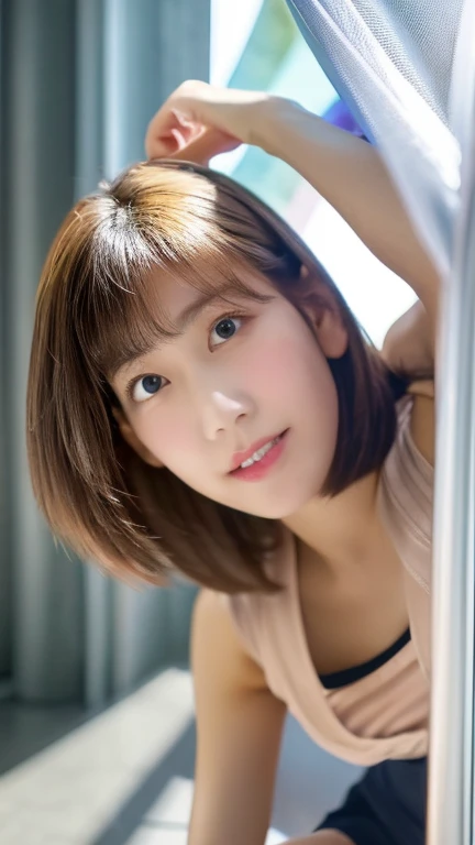 (Browsing Caution:0.99)、beautiful girl, (Roll up your skirt), Looking into the camera, Angle from below, Short skirt, Squat, A shy smile, Japanese , Beautiful Skin, ((Highest quality, 16K, Tabletop: 1.3)), 1 Girl, The light shines on your face, Highly detailed face, Highly detailed lips, Beautiful Eyes、Realistic Skin、Cute design panties、shaving、Various Hair Styles、Different color uniforms、Natural clothes、Vans Sneakers、bite、Detailed panties