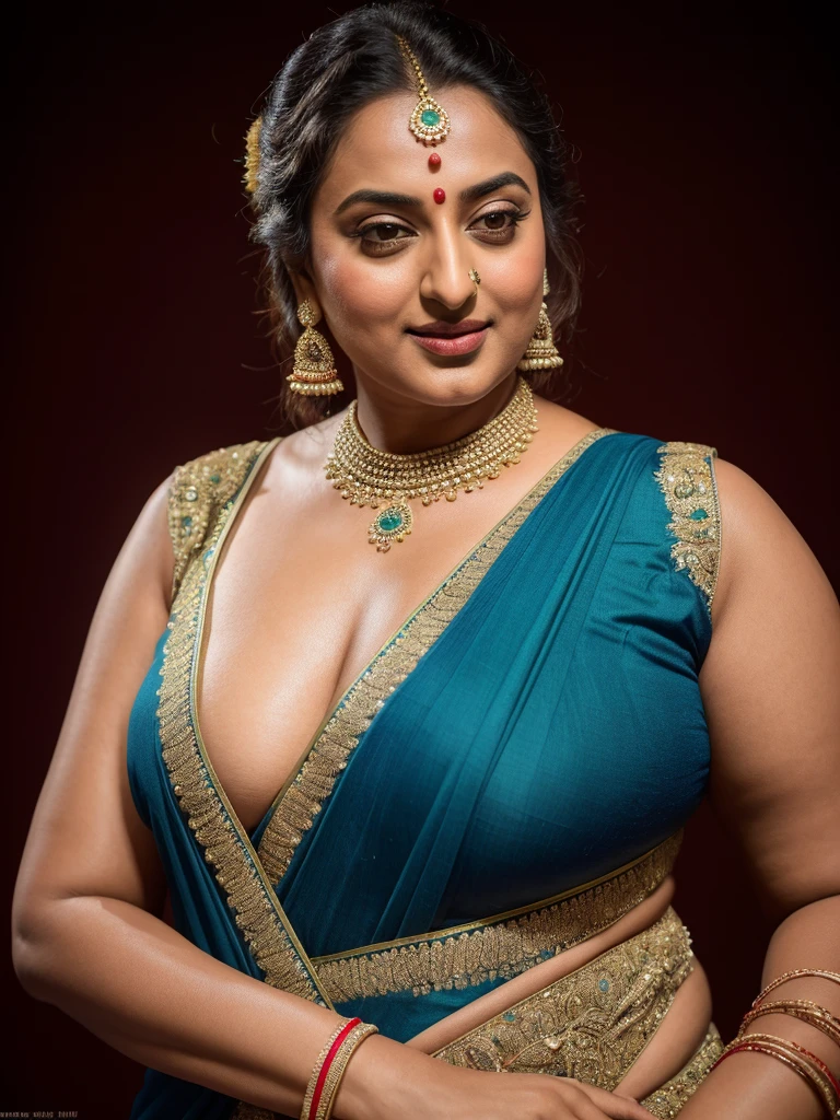 Foto RAW, photorealistic, photography, full body shot, 50 years old Woman, master shot, perfect eyes, goddess like beauty, pierced eyes, perfect thick chubby mallu Desi aunty bhabhi, Wearing a Stanapatta, a chest-band.Saree model, model Photography, Indian saree shoot, Indian traditional wear advertising photography, traditional wear brand shoot, face of Indian actress Sonakshi Sinha, masterpiece, realistic, realism, incredible details, pleasure, photorealism, detailed skin, skin pores, high contrast, photorealistic Artstation 8k HD digital art trend of high definition and detailed realistic skin texture, ultra detail, realistic skin texture, armature, best quality, ultra high definition, (photorealistic:1.4),, high resolution, detail, raw photo, sweat, Re sharp, by Lee Jefferies Nikon D850 Film Stock Photo 4 Kodak Portra 400 Camera F1.6 Lens Rich Color Ultra Real Realistic Realistic Textures Dramatic Lighting Unreal Engine Trending at Art Station Cinestill 800,(pele altamente detalhada: 1.2), 8k UHD, DSLR, soft-lighting, alta qualidade, grain of film, Fujifilm XT3,she didn't like to wear blouse or bra, she is happy to wear only saree, she hates blouse or bra, detailed hairy armpits, hyper realistic skin, skin pores, sweat, veins,