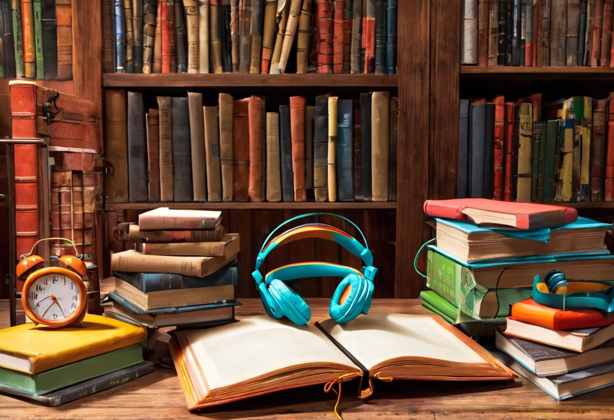 books and headphones