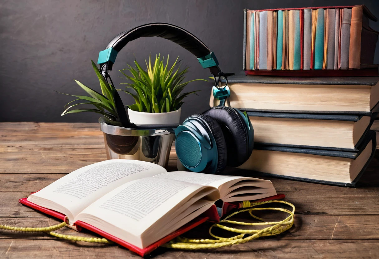 books and headphones