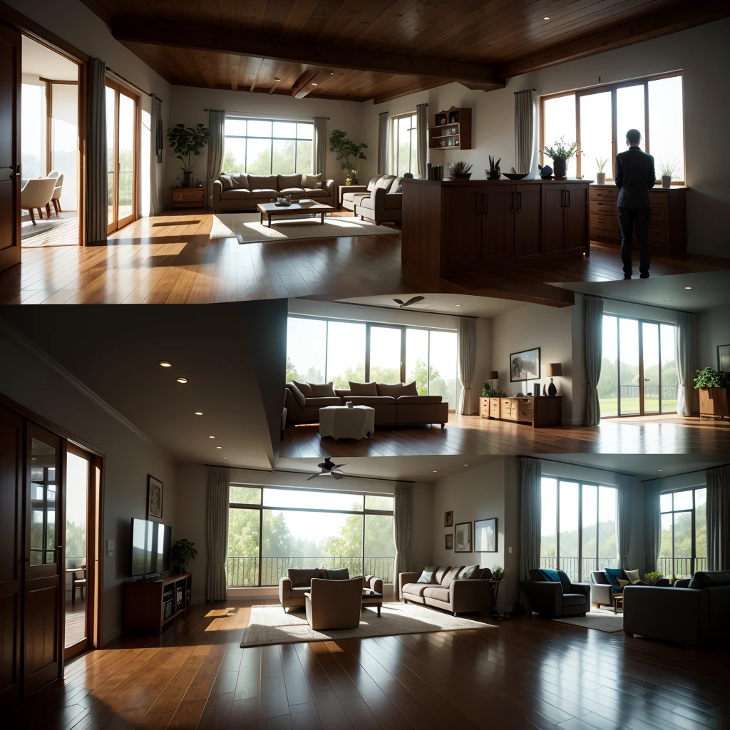 beautiful home interior, rain outside, smooth, sharp focus, 8K, octane render,Brother and sister&#39;s room、Adult goods scattered around
