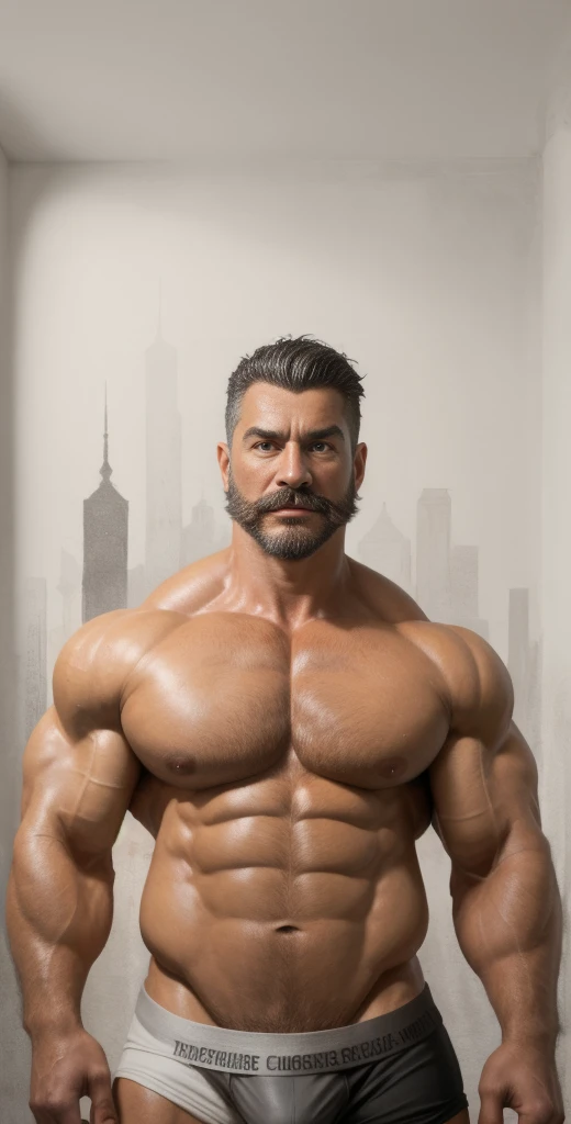 Full body portrait of handsome old Spanish man, 60yo, detailed skin, muscle bear, stud, thick thighs ,muscle beefy, shredded, ripped muscles, massive muscular pump, bodybuilder, roids, muscle hunk, swollen muscular, (wrinkled skin:0.9), hair cut, bald, bearded, underwear model, ((muscular:1.2)) ((veins))with his signature mustache, cinematic, dramatic lighting, darker tones, bold strokes, digital painting, oil painting, watercolor, acrylic paint, pencil sketch, charcoal drawing, mixed media, pop art, surrealism, impressionism, cubism, abstract expressionism, chiaroscuro, caravaggiesque, baroque, renaissance, classicism, neoclassical, romanticism, symbolism, modernism, postmodernism, contemporary, futurist, dada, surrealist, minimalist, conceptual, figurative, representational, expressive, emotional, moody, atmospheric, dreamy, nostalgic, timeless, iconic, epic, heroic, mythological, legendary, fantastical, magical