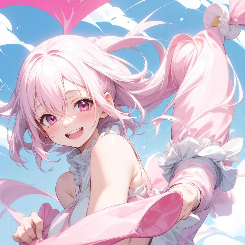 First Job, Better Quality, 1. garota Laughter, Pink and white hair, Milky hair, Little , Little, Laughter (Solo Girl)