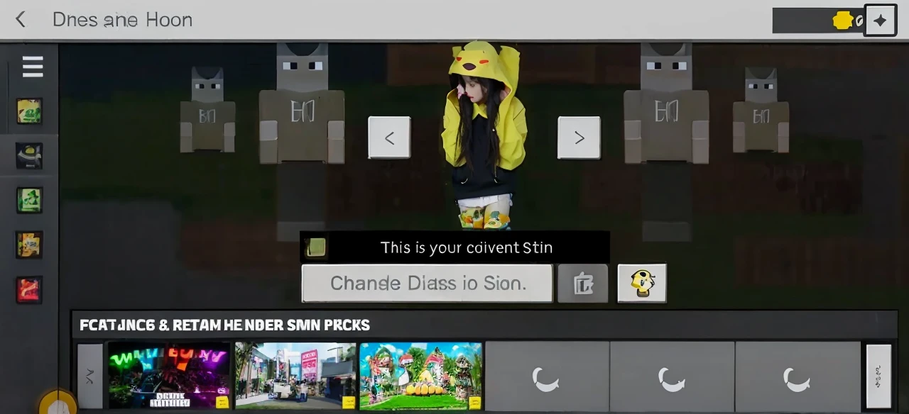 black haired girl with wearing a duck hoodie and shoes and a jamper
