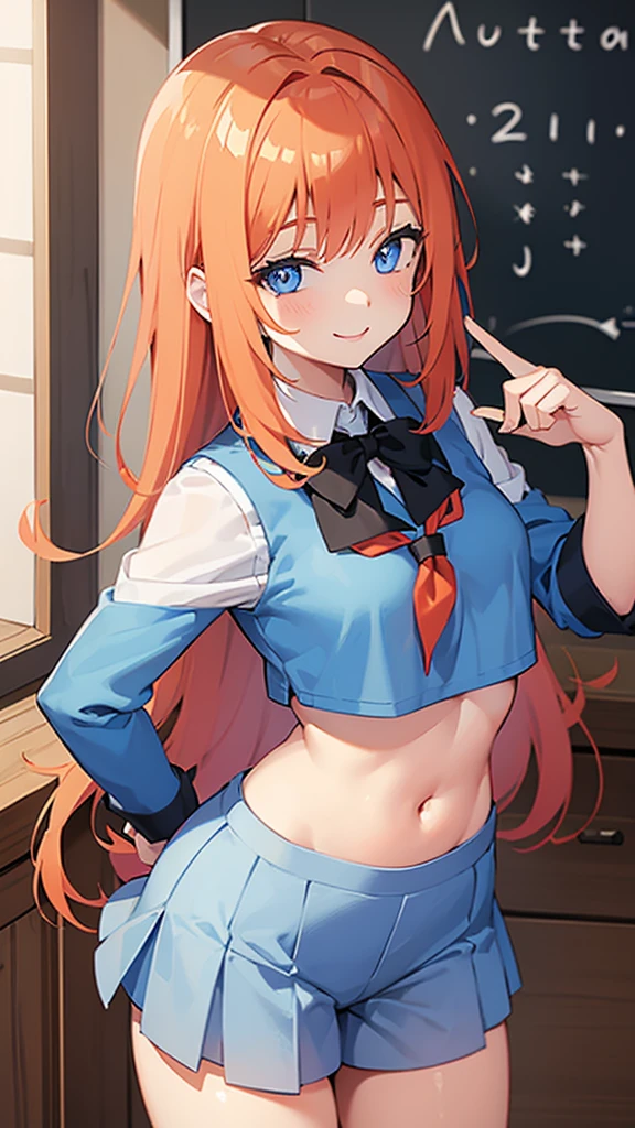 happy girl ((SMILE)) ((blue eyes)) ((ginger hair)) (( school uniform)) ((the plan)) (((small breasts)) ((slim)) ((short))
