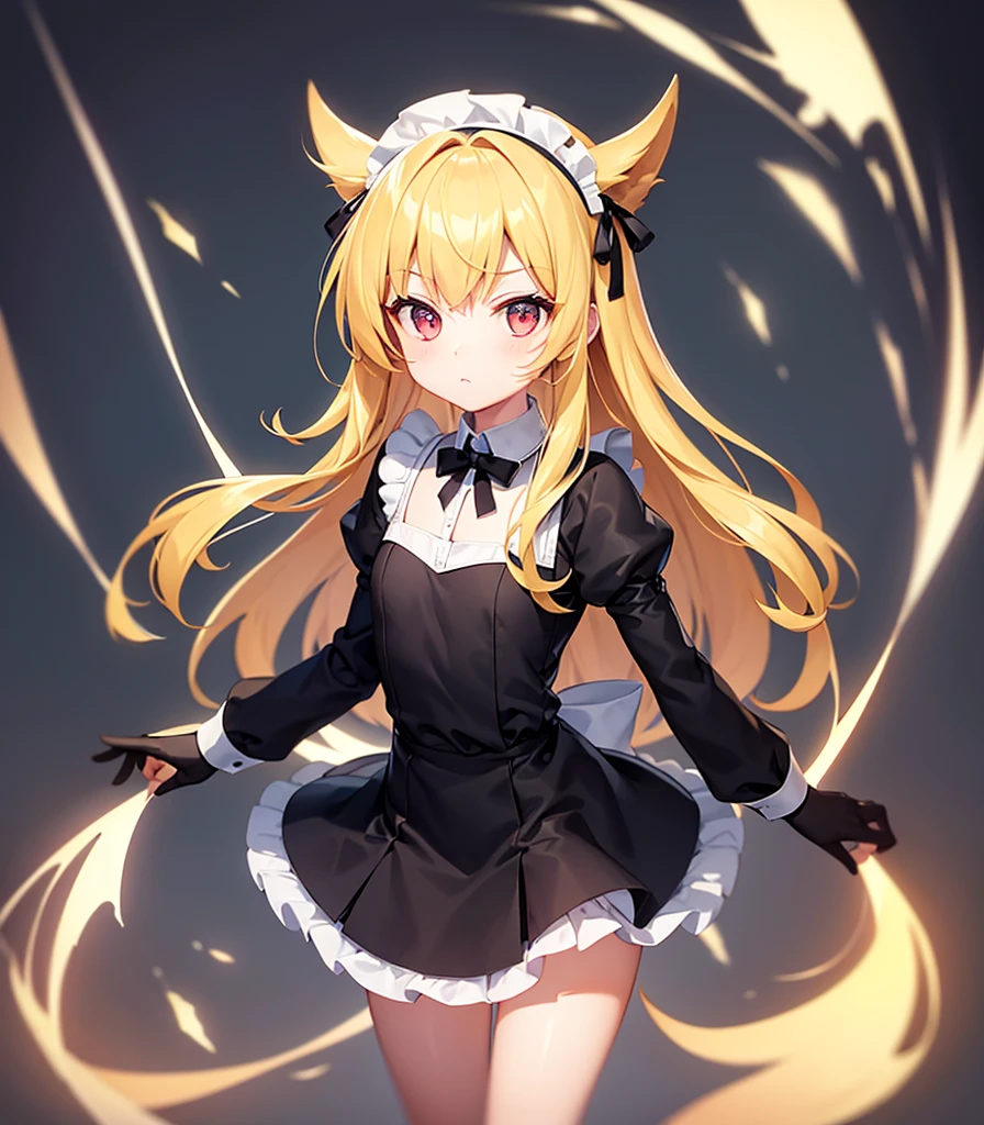 (masterpiece, best quality) junior,1girl,detailed, (beautiful,small breasts), blonde,long hair, side ponytail(tied to the left),Hairpin decoration with gold butterfly, elegant, (fox ears),nine tailed fox tail, red eyeshadow, golden eyes, femur,dark night sky,girl,yandere eyes,bloody face,피묻은 Maid복,Maid,white shirt,Black Skirt,Black stockings,Garter belt stockings,Bloody(blood on fullbody),bloody dagger,ninja rope,holding weapon,evil smile