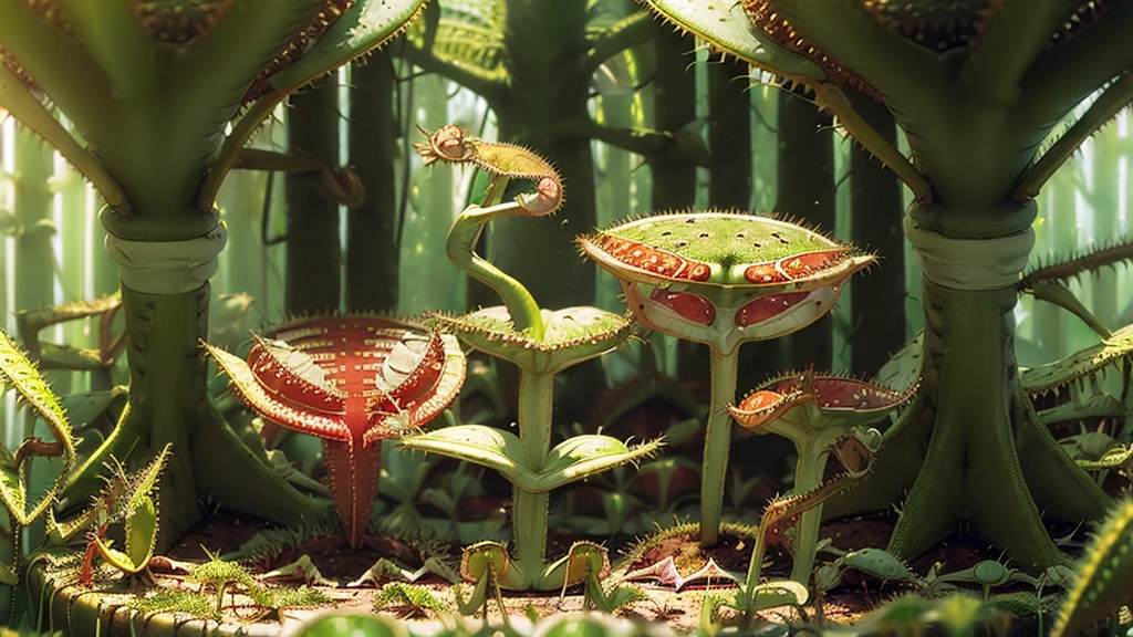 ((Venus flytrap tree :1.5) in the forest, landscape:1.5
