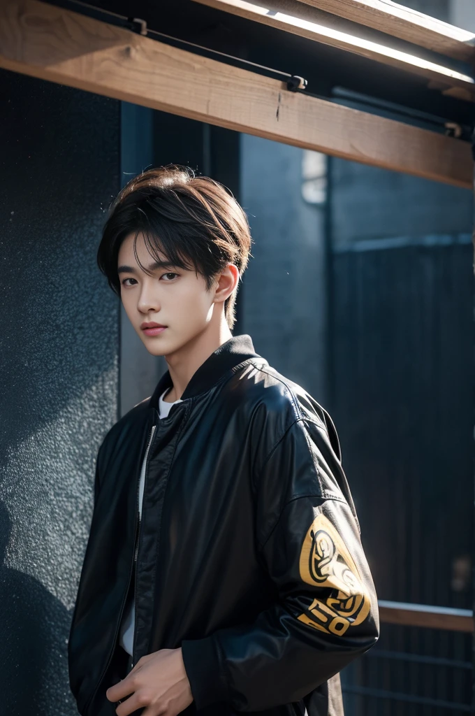 20-year-old handsome guy,looking to the camera,frontage,high qulity,tmasterpiece,8K.4K,1080P,Light-sensitive,Flood