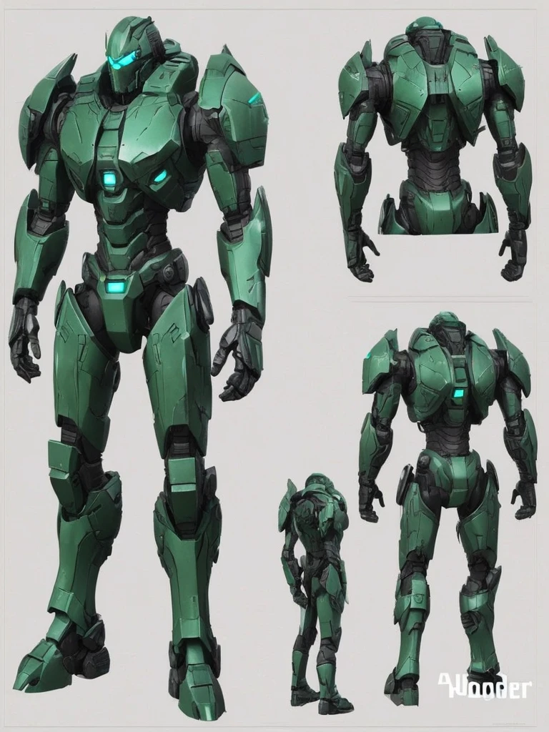 3D pacific rim jaeger, green and black color, ( bulky plates)