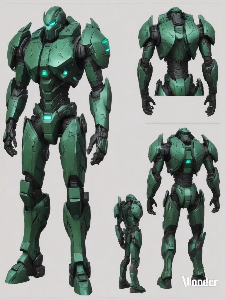 3D pacific rim jaeger, green and black color, ( bulky plates)