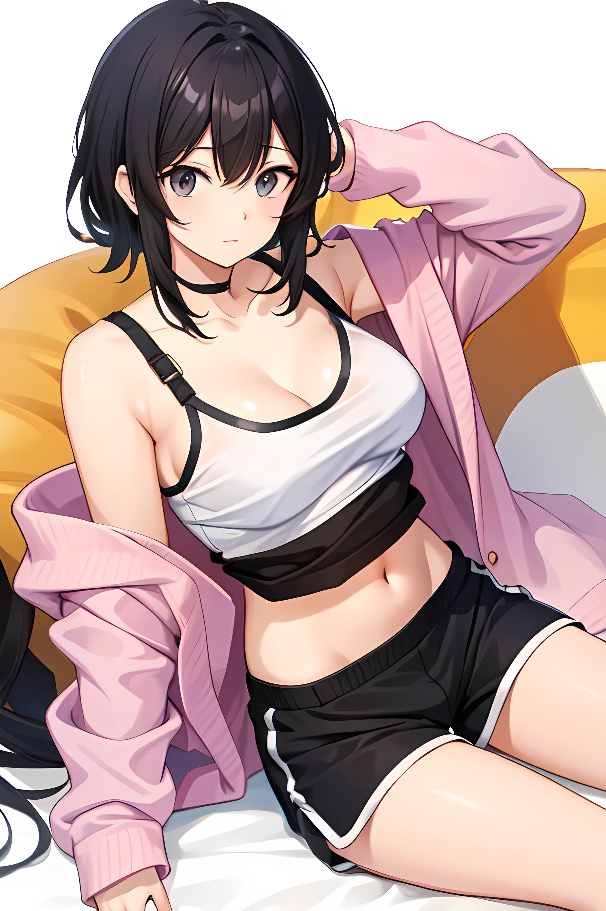 Kugisaki Nobara, in shorts, in a bra