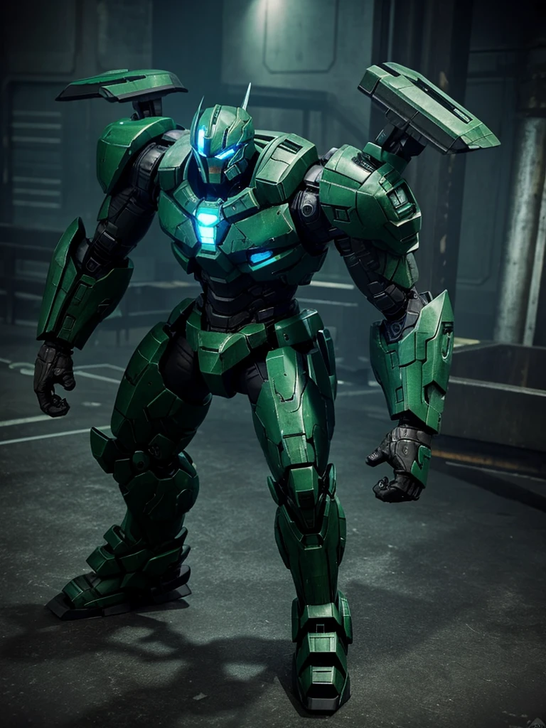 3D pacific rim jaeger, green and black color, ( bulky plates)