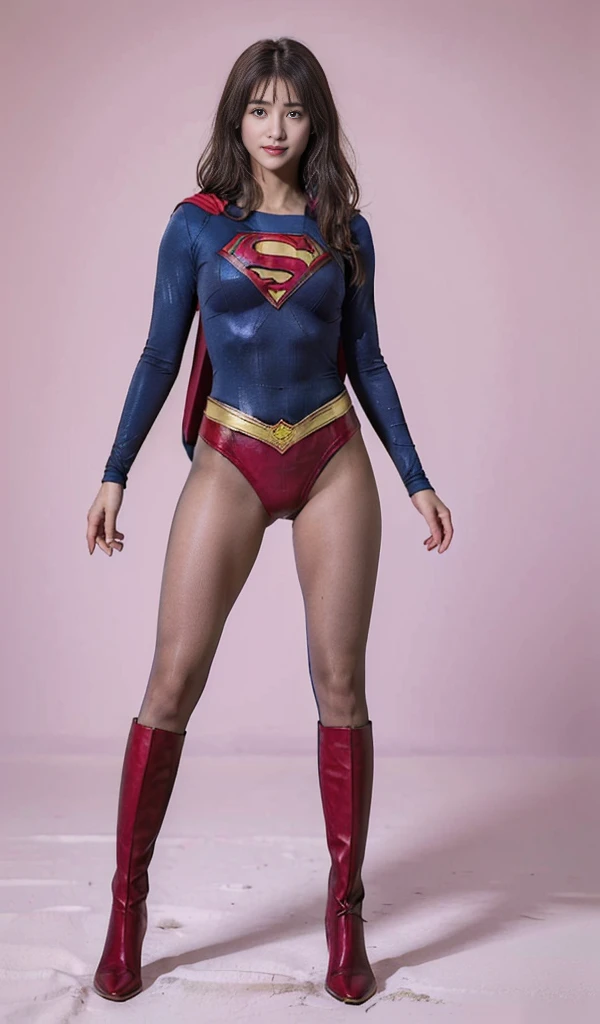 No background、(((Sweating profusely))).(((Beautiful legs in black tights.)))、(((Legally express the beauty of your smile)))、((((Make the most of your original images)))、(((体にぴったりフィットするSupergirl Costume)))、(((Supergirl Costume)))、(((short and beautiful hair)))、(((suffering)))、(((Please wear black tights....、Wear red boots)))、((Best image quality、8K))、((Highest quality、8K、masterpiece:1.3))、(((Preserve background )))、Sharp focus:1.2、Beautiful woman with perfect figure:1.4、Slim Abs:1.2、Wet body:1.5、Highly detailed face and skin texture、8K