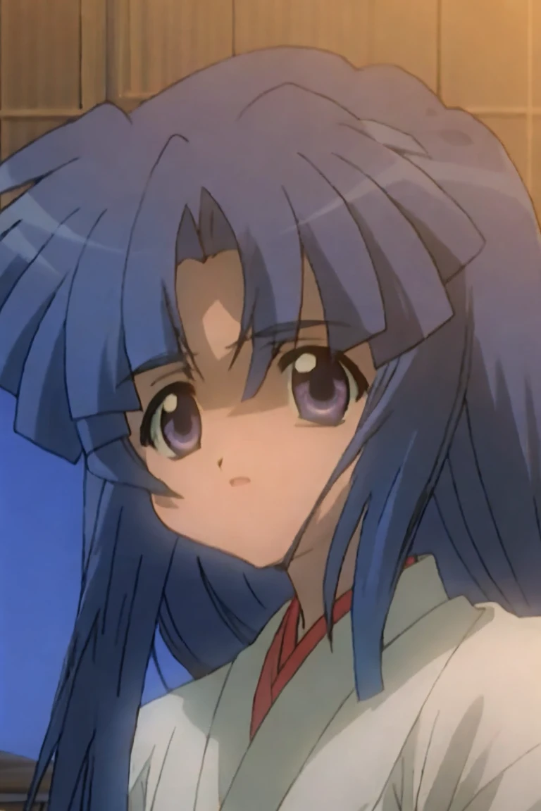 One girl，Furude Rika，Beautiful views，(masterpiece、Highest quality)，Deep blue hair，Purple Eyes，，Big Eyes，