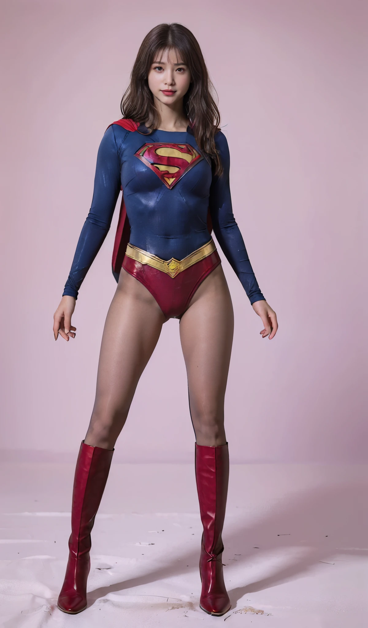 No background、(((Sweating profusely))).(((Beautiful legs in black tights.)))、(((Legally express the beauty of your smile)))、((((Make the most of your original images)))、(((体にぴったりフィットするSupergirl Costume)))、(((Supergirl Costume)))、(((short and beautiful hair)))、(((suffering)))、(((Please wear black tights....、Wear red boots)))、((Best image quality、8K))、((Highest quality、8K、masterpiece:1.3))、(((Preserve background )))、Sharp focus:1.2、Beautiful woman with perfect figure:1.4、Slim Abs:1.2、Wet body:1.5、Highly detailed face and skin texture、8K