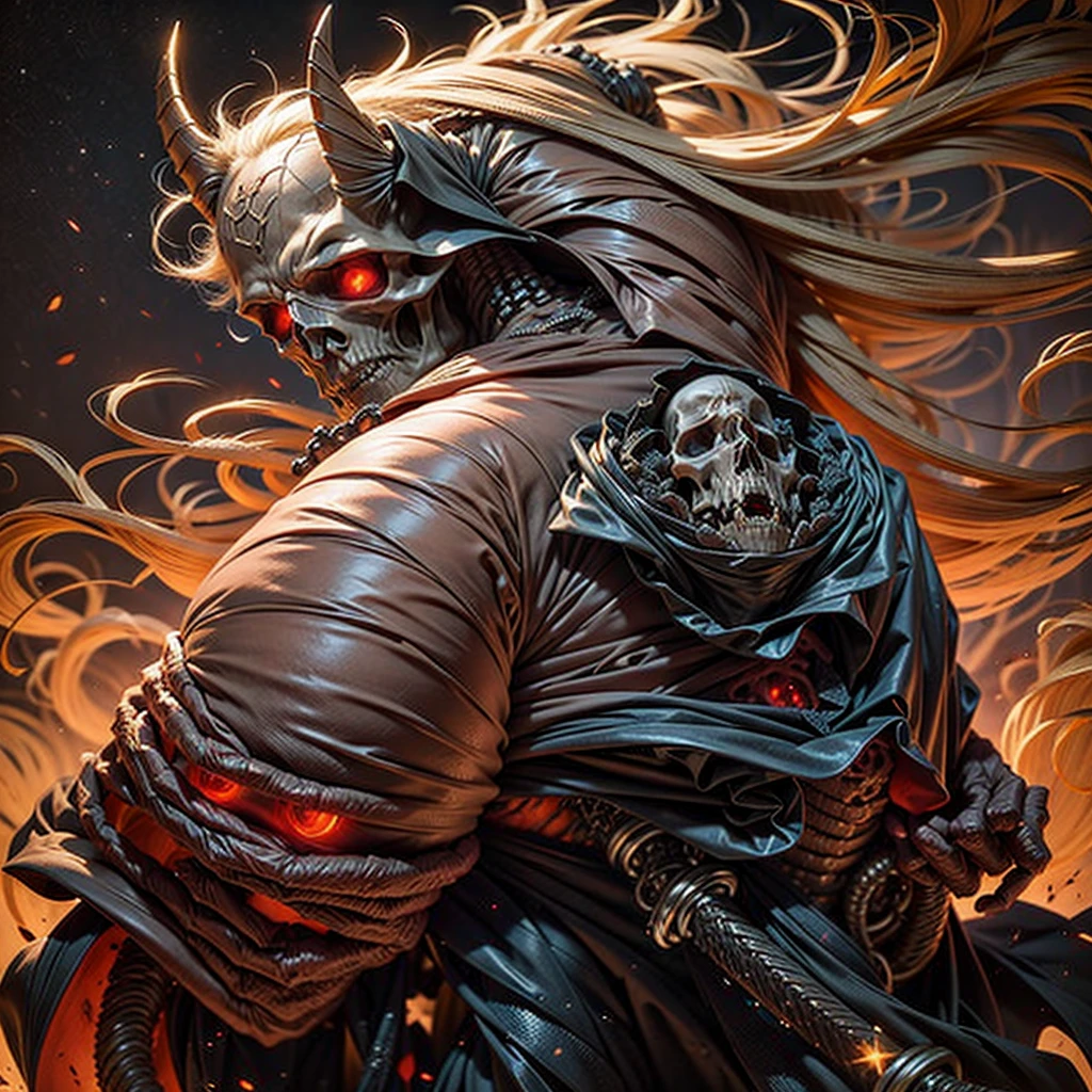 drawing of a man with a sword, standing in front of a pile of skulls, handsome male god of death, peter mohrbacher style, Martin then, style of peter mohrbacher, Portrait of the God of Death, pete mohrbacher, dark cloaked necromancer, in style of peter mohrbacher, mohrbacher