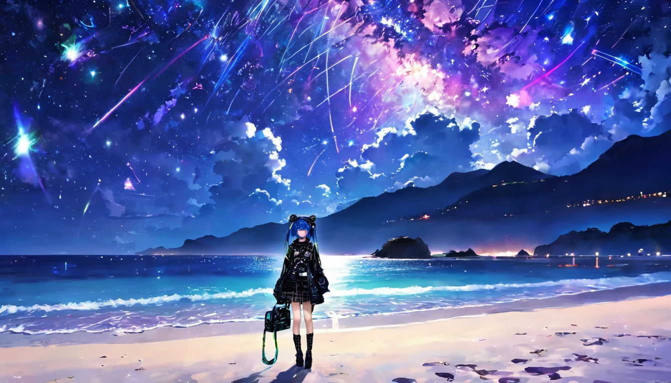 cyber punk、Beach、Starry Sky