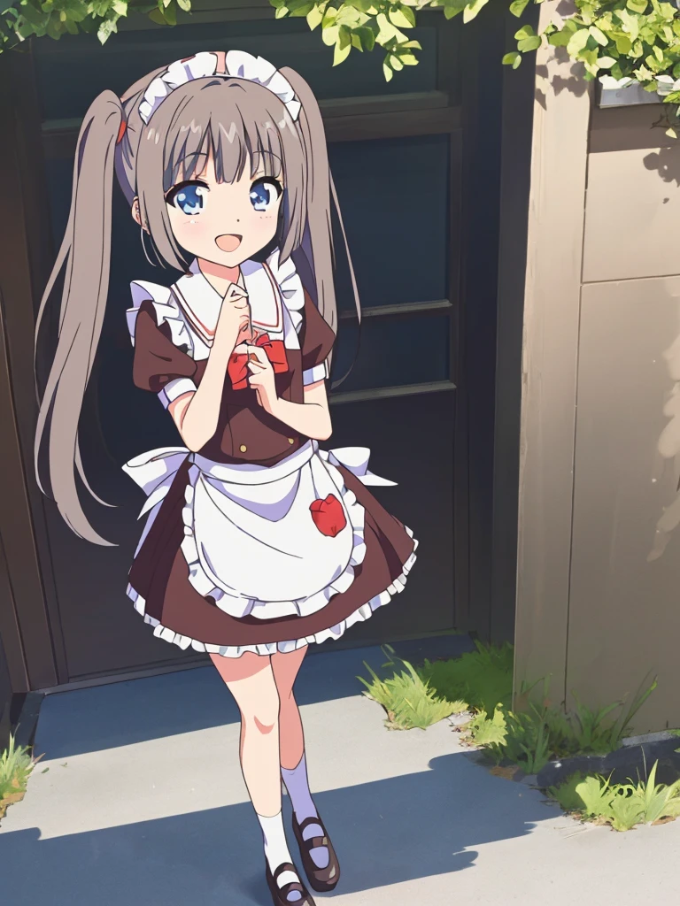 （In 8K, best quality, muste piece:1.2)、ultra high resolution,Pretty girl 3 years old,ultra-detailed face,detailed eyes,smile,stare,nursery uniform smock,bucket hat,low twintails,blunt bangs,white ballet shoes,dark gray hair,BREAK,paw pose,detailed hand fingers,(wariza),(many toys),(Nursery)