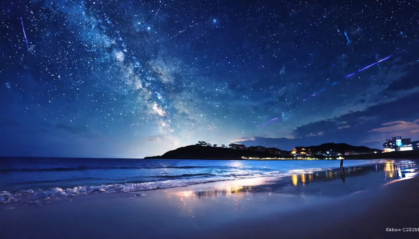 cyber punk、Empty beach、Starry Sky