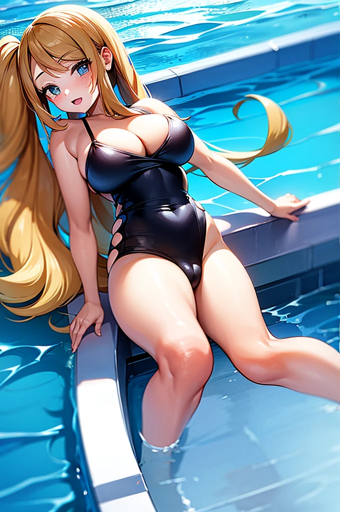 Serena (from Pokemon series), super large breast , in swimming pool