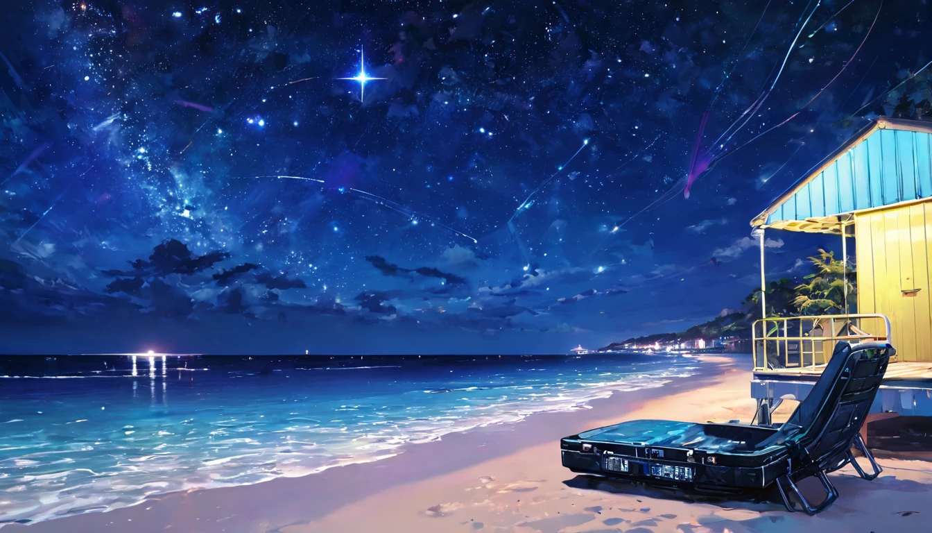 cyber punk、Empty beach、Starry Sky