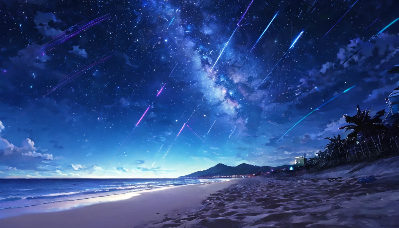 cyber punk、Empty beach、Starry Sky