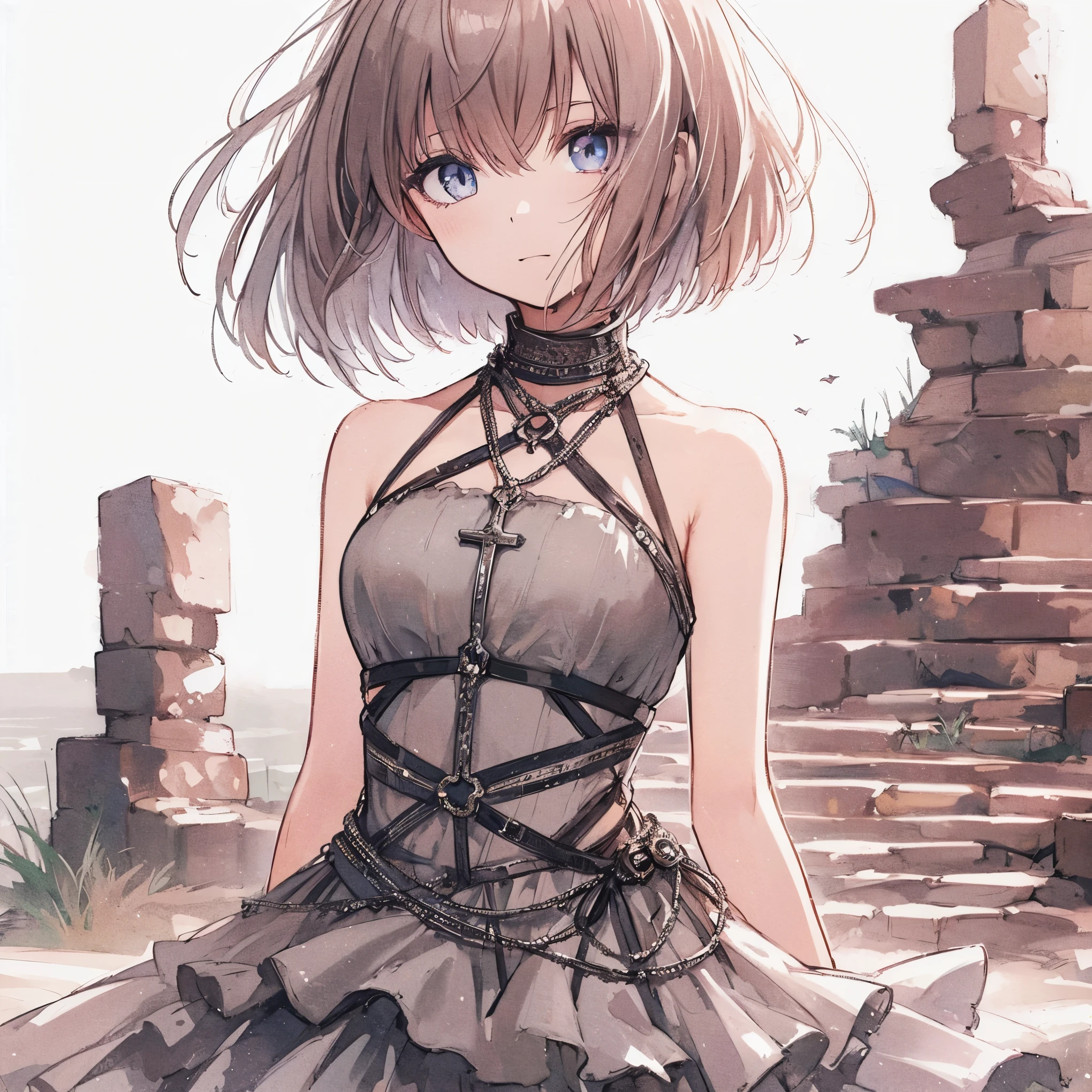 Official art using high-quality hand-drawn watercolor sketch techniques. (best quality,4k,8k,highres,masterpiece:1.2),ultra-detailed,beautiful detailed eyes,A girl with beautiful eyes, everyone, beautiful anime girl, cute anime girl, smooth anime art, anime style, elegant colors, soft lighting, delicate beautiful wet eyes, very coquettish, (beautiful large breast:1.2), (correct hands:1.2),