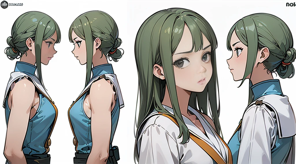 ((Best Quality)), ((Masterpiece)), ((Realistic)) ,(((detailed character sheet, frontal view, side view, three quarter view))) white background、one piece、Nami、whole body、whole bodyイラスト、whole bodyアニメーション、whole bodyリファレンスシート