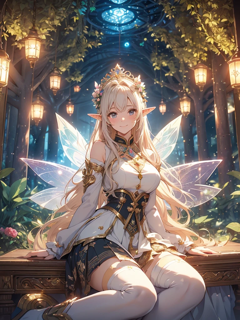 最high quality、1woman elf 、Beautiful foam、、CourtyardShining fairy wings、E.G: Worst quality ,Flower fractal art 、see-throughbodystocking,Beautiful side shot, radiance,High-definition depiction, Realistic, 8K, Unity, beautiful Shot, light smile, Beautifully and vividly drawn, , Beautiful, beautiful, clear skin、sexly,beautiful dress,Countless rays of light pouring down, Swirling Light, big background, Raise one arm above your head, Intense light is emitted from the magic circle in front of the girl. forest、Lots of leaves、Green leaves、flower、Particles of light、Bedroom at night、Magic Palace、Fairy tale、
Romanticism,Cowboy Shot: The most beautiful form of chaos, Mr..々Farbe, Intertwined flowers, Particle,magical gentle light,smile,sexly,image quality、masterpiece、Beautiful Face、Super beautiful elf woman((Big breasted 22 year old office lady、Bust 100,Beautiful long ironed hair 、bionde hair,height: 165cm。、sexly、Esbian、、high quality、、Visual art、Written boundary depth、、Elf Ears、、universe、Happy smile、Gentle light、Elf forest、elegant、ticker beautiful decorative、、magic、forest、beautiful tiara、Beautiful bed、Beautiful Landscape、A kind smile、wonderful、Fluttering petals、Dance happily、、Cultivate fantasy、、Mystery light Lots of flowers、、art、forest, palace, art,mystery,Ultra-high resolution,atmosphere A colorful and dreamy anime-style illustration of a young girl with beautiful hair, sitting amidst a vibrant, mechanical landscape. She is wearing a casual outfit with mechanical leg armor, surrounded by a kaleidoscope of colors and glowing lights. The background is filled with whimsical details and a magical atmosphere. --ar 3:4 --style raw --stylize 600 --niji 6